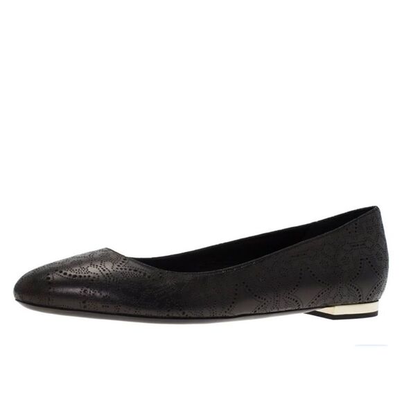 Burberry Perforated Leather Musgrave Flats - Picture 1 of 10
